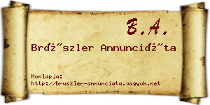 Brüszler Annunciáta névjegykártya